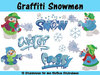 Graffiti Snowmen - Stickdatei-Set für den 10x10cm Rahmen