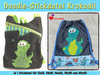Doodle-Motiv Krokodil - Stickdatei-Set für den 10x10cm bis 20x30cm Rahmen