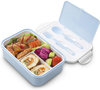 Brotzeitbox Bentobox 1.400ml mit Besteck blau - mit Wunschmotiv und Name